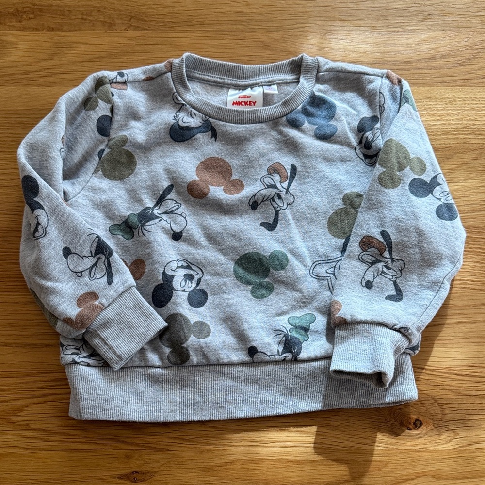 Disney Gray Character Print Kids Sweatshirt